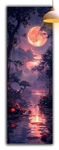 Diamond Painting Erwachsene Mond, Diamond Painting Landschaft Full Drill Cross Stickerei Malerei Kits Groß XXL 105 x 35, 5D DIY Diamant Malerei Kreativ Set für Erwachsene Anfänger, Zimmer Deko G2-923 von Yagagse