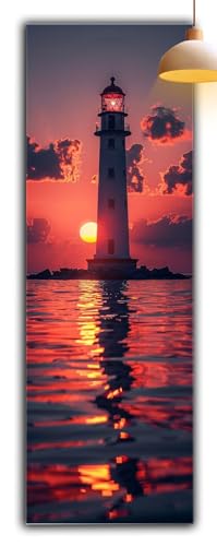 Diamond Painting Leuchtturm, Diamant Painting Bilder Sonnenuntergang 5D Full Drill Bastelset Erwachsene Anfänger DIY Strass Kristall Kunst Malerei,Erwachsene Stickerei Kreuzstich Deko 300x100cm G2-927 von Yagagse