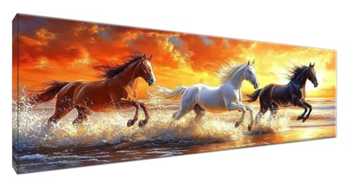 Diamond Painting Pferd, Strand Diamond Painting Erwachsene Bastelset, DIY Vollbohrer Diamant Malerei Basteln Erwachsene Anfänger Kreativ Set für Deko Wohnzimmer, Geschenke für Frauen 40x120cm G2-226 Diamond Painting Pferd, Strand Diamond Painting Erwachsene Bastelset, DIY Vollbohrer Diamant Malerei Basteln Erwachsene Anfänger Kreativ Set für Deko Wohnzimmer, Geschenke für Frauen 40x120cm G2-226 von Yagagse