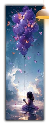 Diamond Painting Schmetterling, Ballon Diamond Painting Erwachsene Bastelset, DIY Vollbohrer Diamant Malerei Basteln Erwachsene Anfänger Kreativ Set für Wanddeko Wohnzimmer 60x20cm Geschenke G2-910 von Yagagse