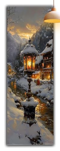 Diamond Painting Weihnachten, Diamant Painting Bilder Winter 5D Full Drill Bastelset Erwachsene Anfänger DIY Strass Kristall Kunst Malerei, Erwachsene Stickerei Kreuzstich, Zimmer Deko 150x50cm G2-936 von Yagagse