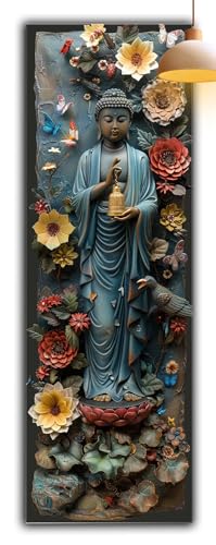 Diamond Painting Zen, Diamant Painting Bilder Blume 5D Full Drill Bastelset Erwachsene Anfänger DIY Strass Kristall Kunst Malerei, Erwachsene Stickerei Kreuzstich, Halloween Zimmer Deko 90x30cm G2-954 von Yagagse