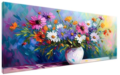 Malen Nach Zahlen Erwachsene Blume Bastelset Erwachsene Frauen Malen Nach Zahlen Groß XXL 40x90cm Handgemalt Ölgemälde Kit für Anfänger, Malen Nach Zahlen Vase Deko Wohnzimmer Bilder, Geschenk G3-424 von Yagagse
