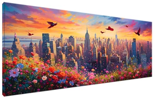 Malen Nach Zahlen Erwachsene Stadt DIY Bastelset Erwachsene Frauen Malen Nach Zahlen Groß XXL 40x90cm Handgemalt Ölgemälde Kit für Anfänger, Malen Nach Zahlen Vogel Deko Wohnzimmer, Geschenk G3-385 Malen Nach Zahlen Erwachsene Stadt DIY Bastelset Erwachsene Frauen Malen Nach Zahlen Groß XXL 40x90cm Handgemalt Ölgemälde Kit für Anfänger, Malen Nach Zahlen Vogel Deko Wohnzimmer, Geschenk G3-385 von Yagagse