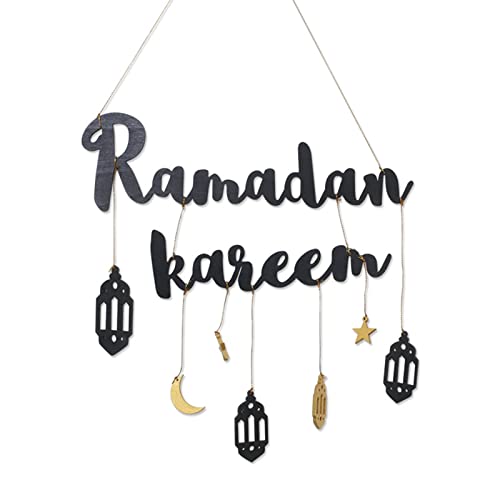 Yajexun Ramadan Mubarak Dekoration, Eid Mubarak Ramadan Banner Wimpelkette Ramadan Dekoration, Eid Al-Fitr Sterne Und Mond Brief Aufhängen Banner Eid Mubarak Party Flagge Für Muslimischen Islam von Yajexun