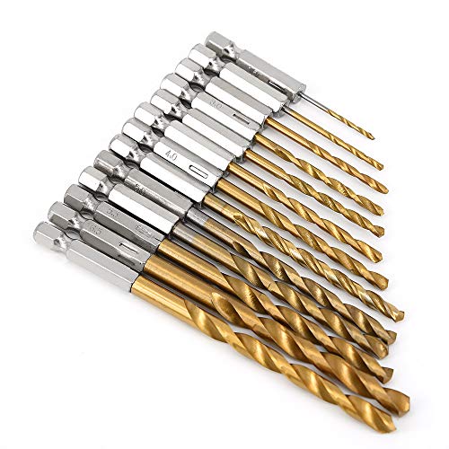 Yakamoz 1,5 mm – 6,5 mm 13 Stück HSS Bohrer mit Titan beschichtet Set Schnellwechsel 1/4 Zoll Hex Shank Twist Drill Bits Stahl High Speed Torsionswerkzeuge Yakamoz 1,5 mm – 6,5 mm 13 Stück HSS Bohrer mit Titan beschichtet Set Schnellwechsel 1/4 Zoll Hex Shank Twist Drill Bits Stahl High Speed Torsionswerkzeuge von Yakamoz
