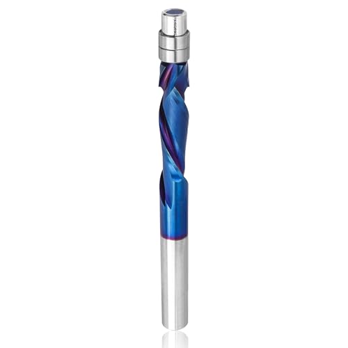Yakamoz Spiralfräser-Bit, 1/4-Zoll-Schaft, Kompressions-Flush-Cut-Fräser-Bit, Vollhartmetall-Lager, bündiger Trimm-Bit für Holztrimmen, Kantenformung, 2,5 cm Schnittlänge Yakamoz Spiralfräser-Bit, 1/4-Zoll-Schaft, Kompressions-Flush-Cut-Fräser-Bit, Vollhartmetall-Lager, bündiger Trimm-Bit für Holztrimmen, Kantenformung, 2,5 cm Schnittlänge von Yakamoz