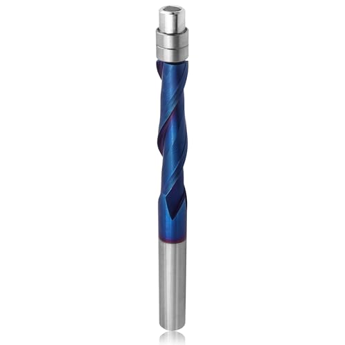 Yakamoz Spirallager-Fräser-Bit, 1/4-Zoll-Schaft, Upcut Flush Trim Bit 1-1/8 Schnittlänge, bündiger Schnitt, Fräser-Bit, CNC-Kantenform-Trimmwerkzeug Yakamoz Spirallager-Fräser-Bit, 1/4-Zoll-Schaft, Upcut Flush Trim Bit 1-1/8 Schnittlänge, bündiger Schnitt, Fräser-Bit, CNC-Kantenform-Trimmwerkzeug von Yakamoz