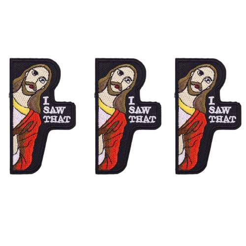 Funny Animal Iron on Patches Set, Embroidered Duck and Frog Designs with Weapons, Tactical Moral Patches for Clothing (Jesus) von Yakiki