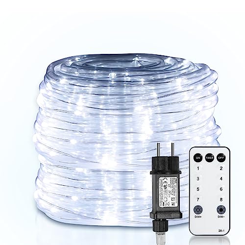 Yakimz 10M Kaltweiß Lichterschlauch Aussen, 100LEDs Lichtschlauch mit Fernbedienung und Timer Schlauch Dimmbar & Memory-Funktion für Hochzeit Party Garten Balkon Deko, 8 Modi AußEn Innen, IP65 Yakimz 10M Kaltweiß Lichterschlauch Aussen, 100LEDs Lichtschlauch mit Fernbedienung und Timer Schlauch Dimmbar & Memory-Funktion für Hochzeit Party Garten Balkon Deko, 8 Modi AußEn Innen, IP65 von Yakimz