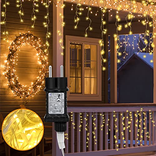 Yakimz Lichterkette Eisregen Außen, 5M LED Lichtervorhang Lichterkette, IP44 Wasserdicht, 200LEDs Warmweiß mit 8 Modi für Innen Außen Weihnachten Party Schlafzimmer Balkon Garten Yakimz Lichterkette Eisregen Außen, 5M LED Lichtervorhang Lichterkette, IP44 Wasserdicht, 200LEDs Warmweiß mit 8 Modi für Innen Außen Weihnachten Party Schlafzimmer Balkon Garten von Yakimz