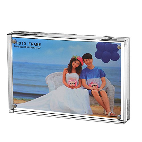 Glasklar Acryl Fotorahmen mit Magnetverschluss,Plexidisplays Bilderrahmen für Format 8.89x12.7cm von Yakri