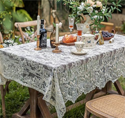 Yaland Spitze Tischdecke im Vintage-Stil Einfarbig Rund oder Rechteckig Tischwäsche Tischtuch Geeignet für Esstisch, Couchtisch, Hochzeit, Küche, Outdoor 1 Stück LxB 130x90cm Yaland Spitze Tischdecke im Vintage-Stil Einfarbig Rund oder Rechteckig Tischwäsche Tischtuch Geeignet für Esstisch, Couchtisch, Hochzeit, Küche, Outdoor 1 Stück LxB 130x90cm von Yaland