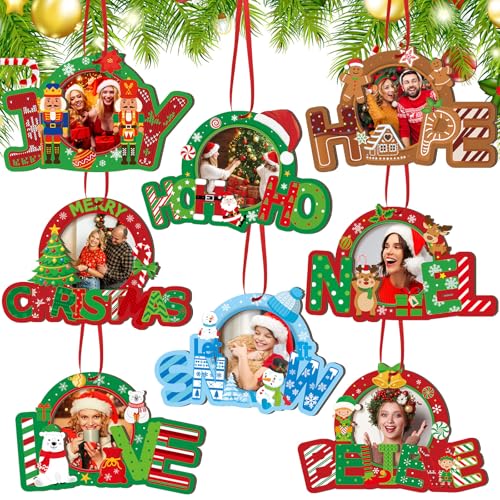 Yalikop 16 Stück Weihnachts-Bilderrahmen Ornamente Holz Weihnachtsmann Schneemann Schneeflocke Bilderrahmen Baumschmuck DIY Foto Andenken für Xmas Party Dekorationen Winter Urlaub Geschenke (Wünsche) Yalikop 16 Stück Weihnachts-Bilderrahmen Ornamente Holz Weihnachtsmann Schneemann Schneeflocke Bilderrahmen Baumschmuck DIY Foto Andenken für Xmas Party Dekorationen Winter Urlaub Geschenke (Wünsche) von Yalikop