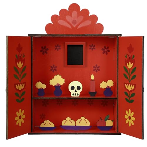 Yalikop Day of the Dead Altar Dia De Los Muertos Ofrenda Box Holzbausatz Tag der Toten Altar für Dekorationen von Yalikop