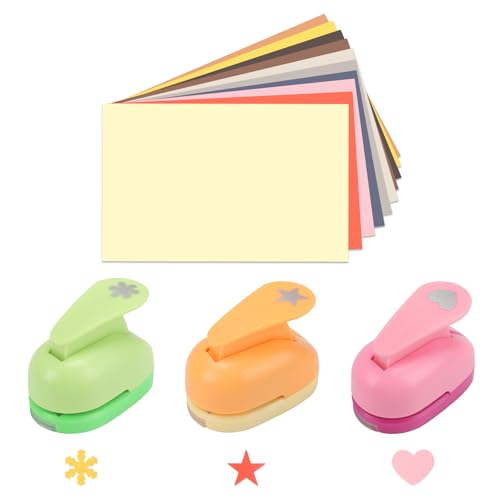 Yallmie 3 Stück Papierstanzer Motivstanzer, 1.5cm Stanzer Herz Sterne Schneeflocke mit 10 Stück Craft Papier, Motivlocher Stanzer Set, Papier Ausstanzer für Basteln, Fotos, Grußkarten, Scrapbooking Yallmie 3 Stück Papierstanzer Motivstanzer, 1.5cm Stanzer Herz Sterne Schneeflocke mit 10 Stück Craft Papier, Motivlocher Stanzer Set, Papier Ausstanzer für Basteln, Fotos, Grußkarten, Scrapbooking von Yallmie