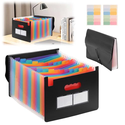 Yallmie Dokumentenmappe A4, 25 Fächer Fächermappe Sortiermappe, 33 * 25 * 2.8CM Akkordeon Aktenmappe A4 mit Aufkleber, Wasserdicht Ordnungsmappe Dokument Organizer Mappe für Büro Hause Schule ordner Yallmie Dokumentenmappe A4, 25 Fächer Fächermappe Sortiermappe, 33 * 25 * 2.8CM Akkordeon Aktenmappe A4 mit Aufkleber, Wasserdicht Ordnungsmappe Dokument Organizer Mappe für Büro Hause Schule ordner von Yallmie