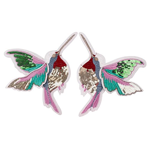Yalulu 1 Paar Vögel Kolibri Pailletten DIY Stickerei Spitze Aufnäher Aufbügler Aufnähen Applikation Iron on Patches Für T-Shirt Jeans Hut Dekor Yalulu 1 Paar Vögel Kolibri Pailletten DIY Stickerei Spitze Aufnäher Aufbügler Aufnähen Applikation Iron on Patches Für T-Shirt Jeans Hut Dekor von Yalulu
