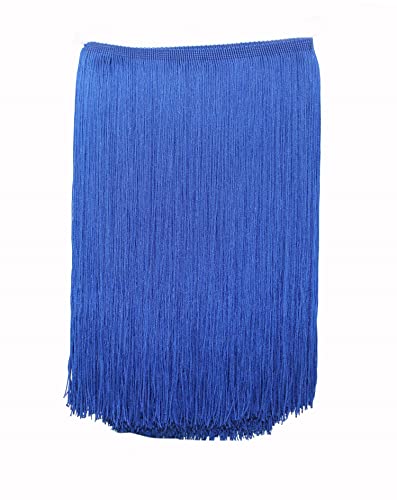 Yalulu 10 Meter Länge 30cm Breite Quaste Schnittfranse Fransen Geschnitten Fransenborte DIY Trimmen Kostüm Lateinisches Kleid Garment Apparel Spitzenborte Nähzubehör (Edelstein-Blau) von Yalulu