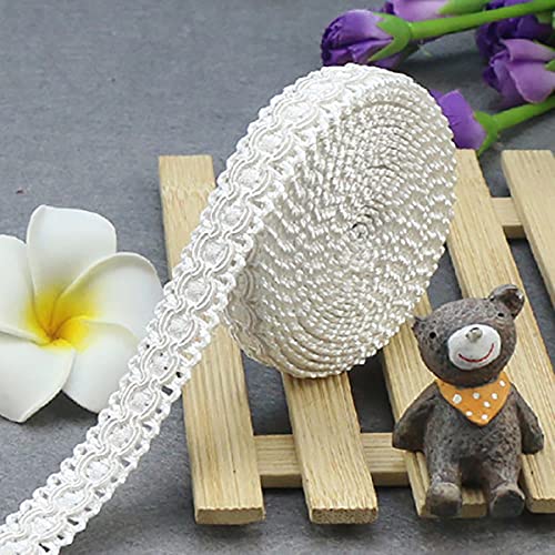 Yalulu 10 Yard Geflochten Zierband Borte Handgefertigter Ziergürtel Hundertfüßer Geflochtenes Spitzenband Verzierung DIY Handwerk Dekoration (Weiß) von Yalulu