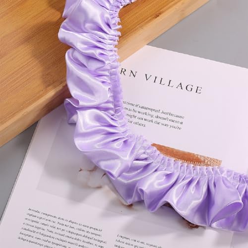 Yalulu 10 Yards Doppelschichten Rüschen Spitzenbesatz, 5.5cm Breit Plissee Stoffband Rüschenbesatz Band Stoffband Spitzenband Für Heimwerker Nähen Basteln (Lila) von Yalulu