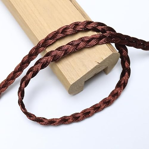 Yalulu 10 Yards Geflochten Zierband Borte aus Dekoband, Drehkordel Borte Geflochtenes Spitzenband Geflochtene Bordüre Stoffborte zum Nähen (Kaffee) von Yalulu