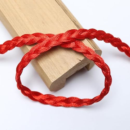 Yalulu 10 Yards Geflochten Zierband Borte aus Dekoband, Drehkordel Borte Geflochtenes Spitzenband Geflochtene Bordüre Stoffborte zum Nähen (Rot) von Yalulu