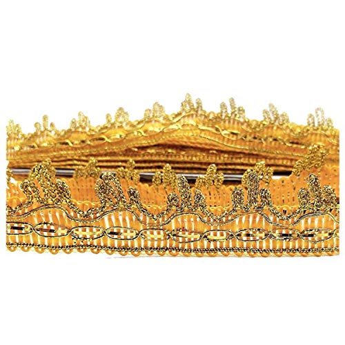 Yalulu 10 Yards Gold Krone Zierband Borte aus Dekoband Zierband Geschenkband Spitzenborte Schnur Kordelband Nähen Handwerk Hochzeit Kleidung Zubehör von Yalulu