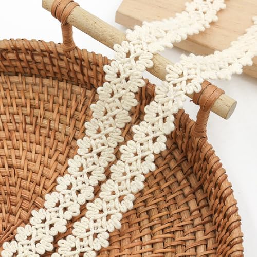 Yalulu 10 Yards Häkel-Borte Spitze Spitzenstoff Spitzenband, Häkelband Spitze Borte Dekoband für Nähen Handwerk Hochzeit Deko (Beige) von Yalulu