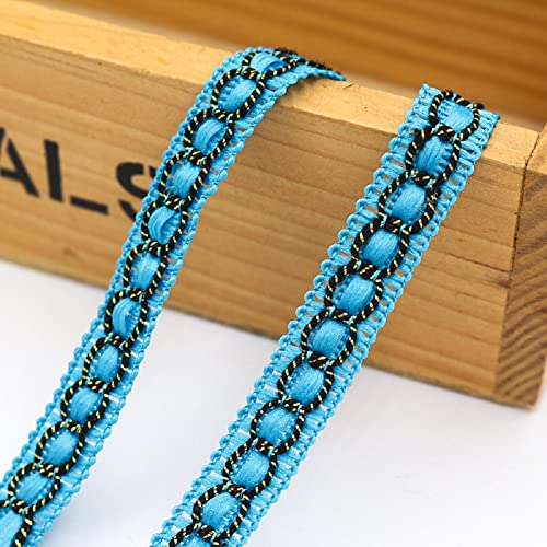 Yalulu 10 Yards Metallisiertes Dekoborte Geflochten Gimp Trim, Posamentenborte Drehkordel Borte aus Dekoband Zierband Geschenkband Schmuckband für Nähen Deko (Blau) von Yalulu