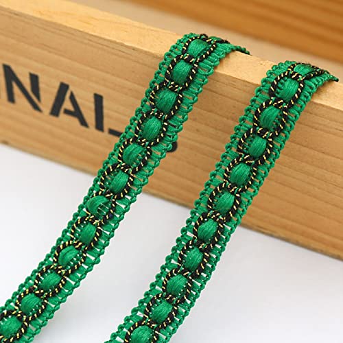 Yalulu 10 Yards Metallisiertes Dekoborte Geflochten Gimp Trim, Posamentenborte Drehkordel Borte aus Dekoband Zierband Geschenkband Schmuckband für Nähen Deko (Grün) von Yalulu