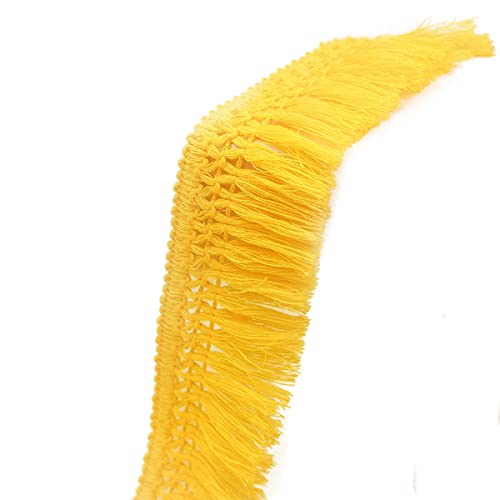 Yalulu 10 Yards Quaste Fransenborte Fransenband Quaste Trim Band Fringe Borte Fransen Quasten Trim Fransen Spitzenborte Dekoband für Kleidung,Kostüme,DIY Nähen (Gelb) von Yalulu