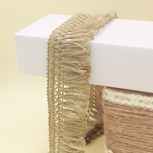 Yalulu 10 Yards Quaste Fransenborte Fransenband Quaste Trim Band Fringe Borte Fransen Quasten Trim Fransen Spitzenborte Dekoband für Kleidung,Kostüme,DIY Nähen (Khaki) von Yalulu