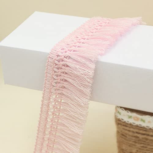 Yalulu 10 Yards Quaste Fransenborte Fransenband Quaste Trim Band Fringe Borte Fransen Quasten Trim Fransen Spitzenborte Dekoband für Kleidung,Kostüme,DIY Nähen (Rosa) von Yalulu