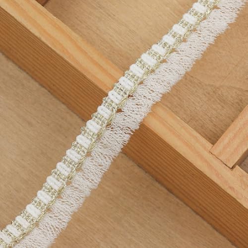 Yalulu 10 Yards Quastenborte Fransenborte, 1.5cm Quastenborte Band zum Nähen Spitze Borte Quastenband, Fransenborte Quaste Trimmen Apparel Vorhang Nähzubehör (Weiß) von Yalulu