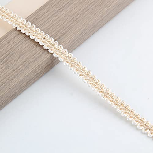 Yalulu 11.5 Meter Posamentenborte Gimp Braid Trim Dekoborte Bordüre Borte Schmuckband Spitze Für Kostüme DIY Nähen Schmuck Herstellung Vorhang Dekoration (Beige) von Yalulu