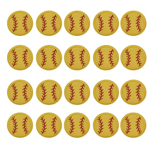 Yalulu 12 Stück Gelber Baseball Bügelflicken Aufnäher Patches, Bügelflicken Flicken Patches Patch Sticker Nähen Applikationen für Jacken Jeans Rucksäcke T-Shirts von Yalulu