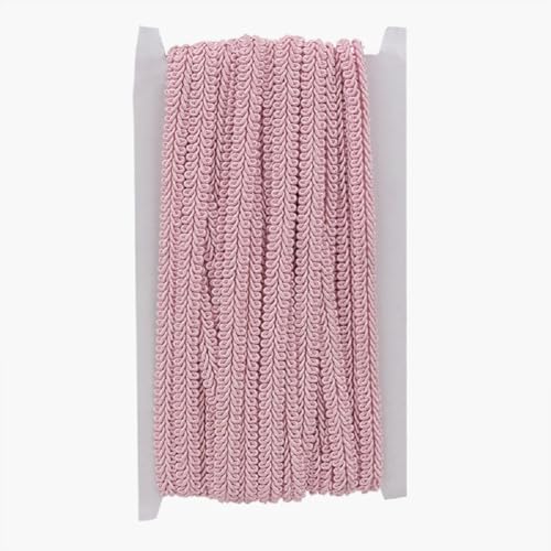 Yalulu 15 Yards Geflochten Drehkordel Borte aus Dekoband Zierband, 1.1cm Polyester Gewebter Zopfbesatz Nähen Centipede Spitzenband Dekorativer Gimpenbesatz Heimdekoration (Rosa) von Yalulu