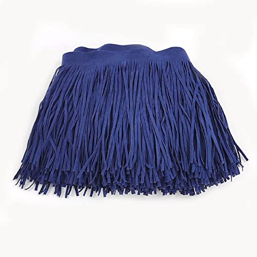 Yalulu 2 Meter Wildleder Fransen Band, Faux Wildleder Quasten Fransen Fransenborte, Quaste Fransen-Borten Bänder zum Nähen Apparel Dekoband (Lila Blau) von Yalulu