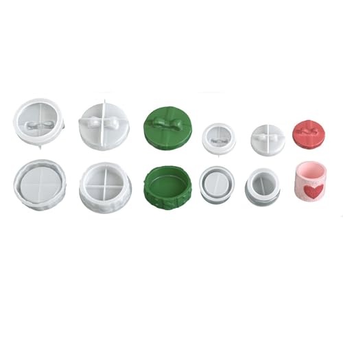 Yalulu 2 Stück Silikonform Kerzenhalter Silikonformen Gießformen Silikon Gießform Dose mit Deckel, Weihnachten Kerzenglas Gießformen, Silikonform für Blumentöpfe, Duftkerzen, DIY Harzguss von Yalulu
