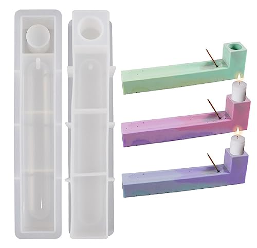 Yalulu 2 Stücke Räucherstäbchen Halter Silikonform, Räucherstäbchenhalter Gießform, Kerzenhalter Epoxidharz Formen, Kerzenhalter Stabkerze Silikonform für DIY Kerzenständer Heimdekoration Yalulu 2 Stücke Räucherstäbchen Halter Silikonform, Räucherstäbchenhalter Gießform, Kerzenhalter Epoxidharz Formen, Kerzenhalter Stabkerze Silikonform für DIY Kerzenständer Heimdekoration von Yalulu