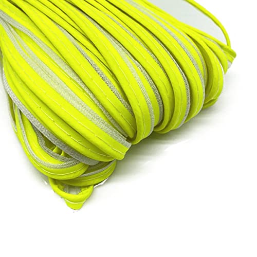 Yalulu 20 Meter Reflektierende Paspel-Streifen, Reflektierende Band zum Einfassung Paspelband für Kleidung, Taschen und Handtaschen (Fluoreszierendes Grün) von Yalulu