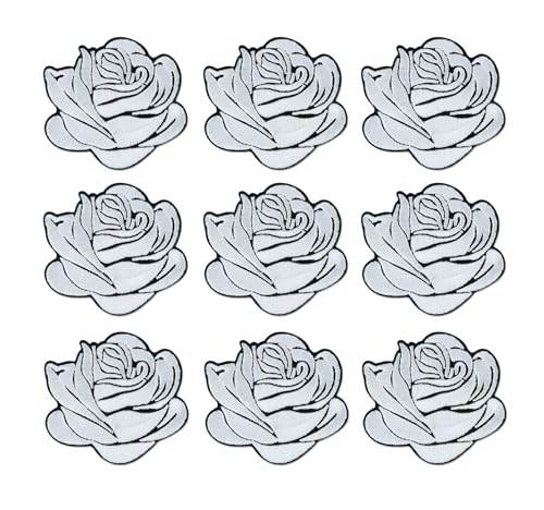Yalulu 20 Stück Blumen zum Aufbügeln, Blumen zum aufbügeln Bügelflicken, Blumen Aufnäher, Blume Patches Bügelbilder Flower Patches (Weiß) von Yalulu