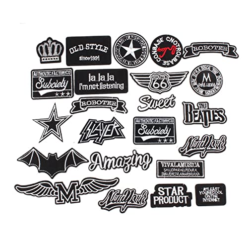 Yalulu 20 Stück Selbstklebend Schwarz Abzeichen Patches Aufnäher Aufbügler Applikation zum aufbügeln Bügelbild Sticker Aufnäher DIY Kleidung Jeans Taschen Patch Yalulu 20 Stück Selbstklebend Schwarz Abzeichen Patches Aufnäher Aufbügler Applikation zum aufbügeln Bügelbild Sticker Aufnäher DIY Kleidung Jeans Taschen Patch von Yalulu