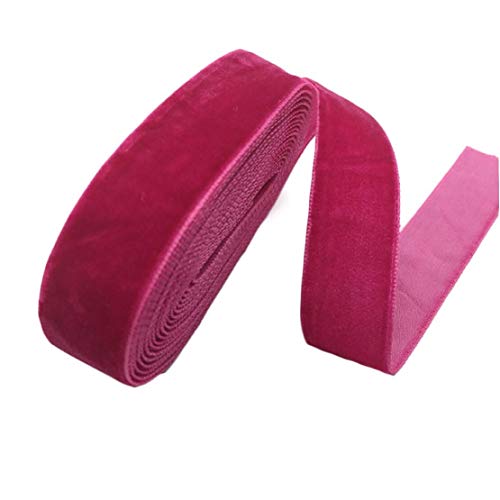 Yalulu 20 Yard Samtband Samt Dekoband Samtborte Schleifenband DIY Handwerk Samt Schmuckband Zierband Geschenkband zum Nähen Dekoration (Rosenrot) von Yalulu