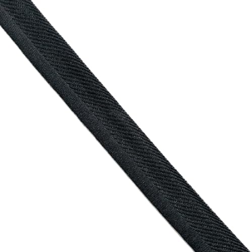 Yalulu 20 Yards Elastisch Paspelband Mit Kederschnur, Lippenkordel-Besatz Paspelband zum Nähen Für Gurtband, Kleidungsstück, Nähen, Trimmen, Polsterzubehör (Schwarz) von Yalulu