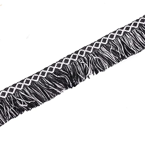 Yalulu 20 Yards Fransenborte 35mm Polyester Spitze Fransen Trim Quaste Band Quastenband Spitzenband zum Nähen für DIY Basteln Kleidung, Kostüme, Nähen, Dekoration (#2) von Yalulu