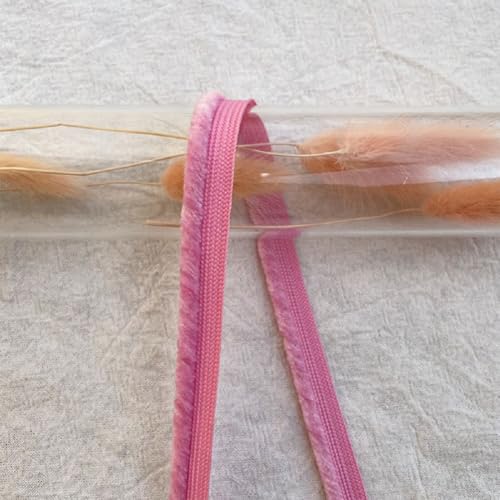 Yalulu 20 Yards Paspelband Velours, 10mm breite Paspelband zum Nähen, Rand Nähen Band Bias Einfügen Piping Cord Seil (Rosa) von Yalulu