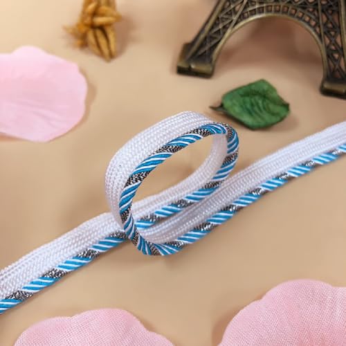 Yalulu 20 Yards Polyester Paspelband, 10mm breite Flaches Kordelrand-Paspelband Zum Nähen von Kleidern Und Kostümen Heimtextilien Dekoration (E) von Yalulu