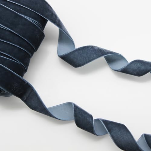 Yalulu 20 Yards Samtband Schleifenband Schmuckband Geschenkband 20mm einseitiges Samtbandrolle für Blumenstrauß Hochzeit Geburtstag Geschenke Verpackung (Marineblau) von Yalulu